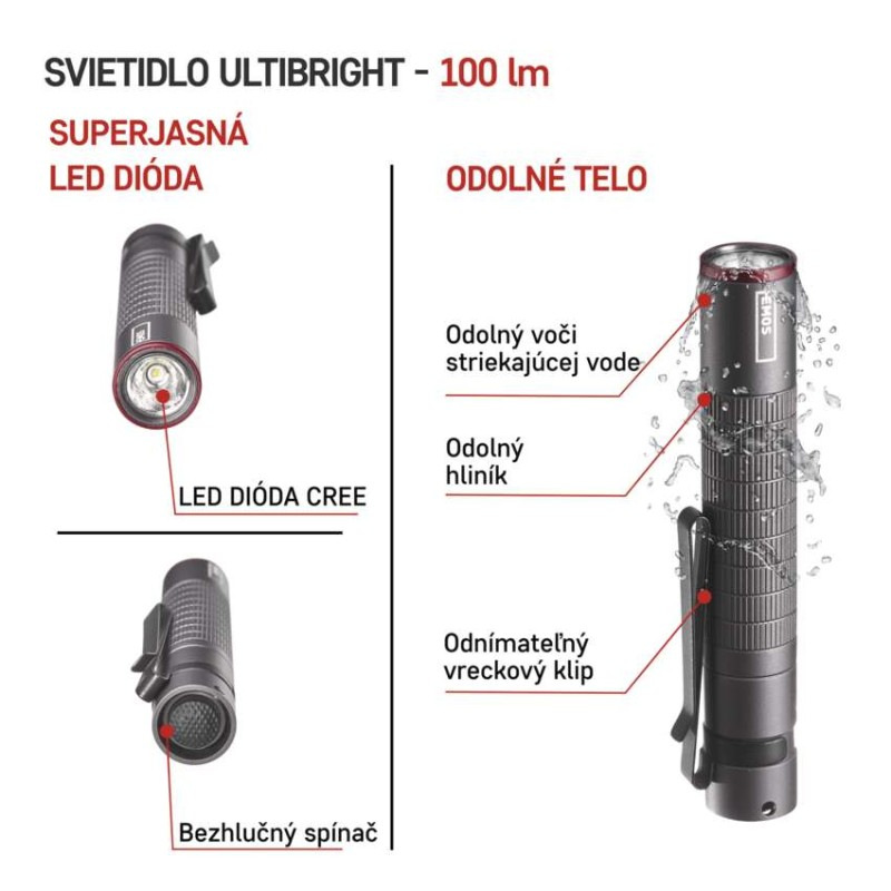 LED SVIETIDLO ULTIBRIGHT 50 100LM 1×AAA P3150 1