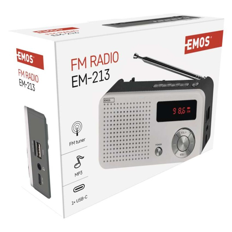Rádio EM-213 USB biele E0086 8