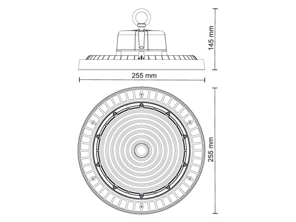 LED svietidlo High Bay UFO 100W / IP65 / 5000K / 0-10V - LU421/1 4