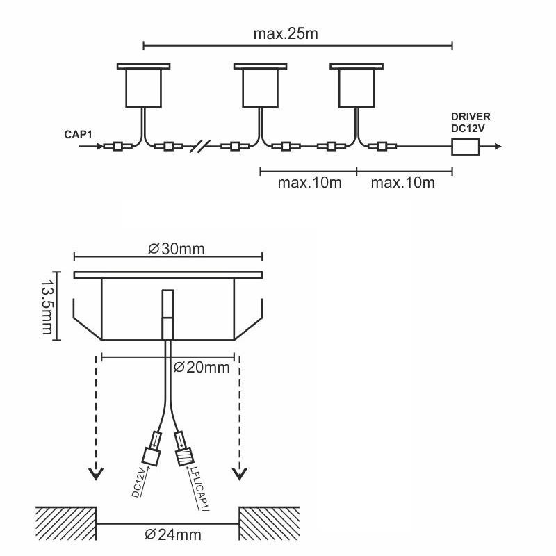LED vonkajšie podlahové svietidlo 0,6W / IP67 FL102 / 2800K - LFL111 4