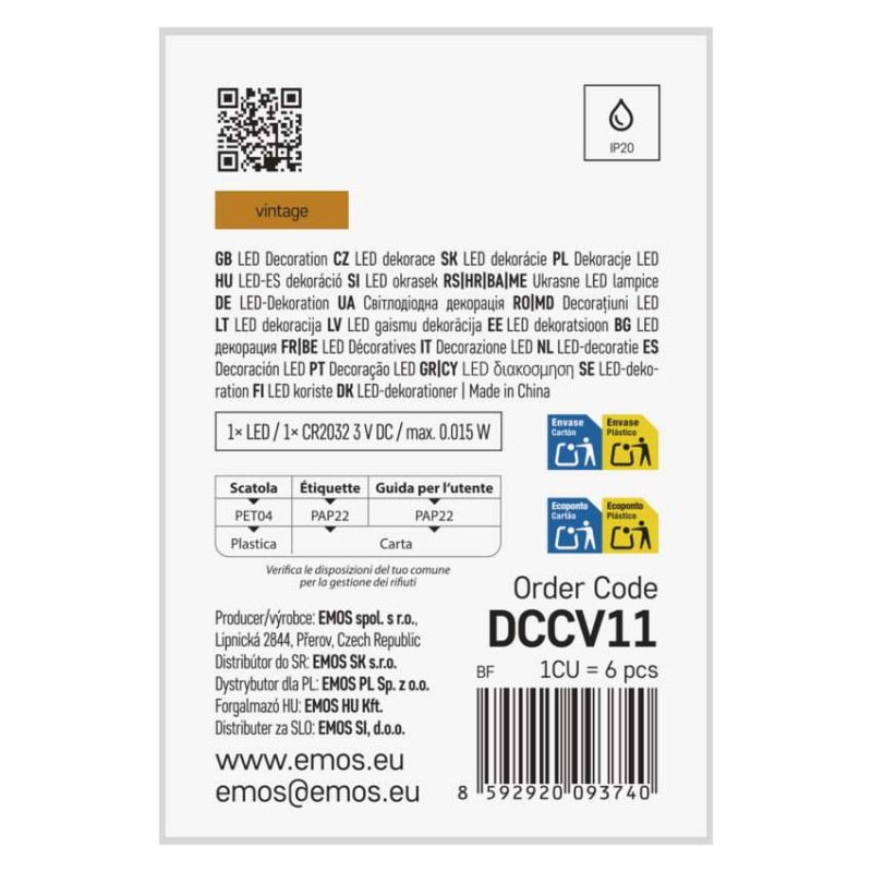 VIANOCE ĆAJOVÉ SVIEČKY SADA 6KS BIELE 6x1LED  DCCV11 7