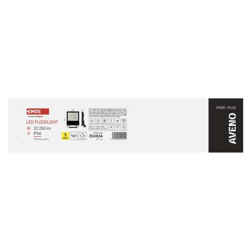 LED REFLEKTOR AVENO 150W 23250LM IP66 NW 7