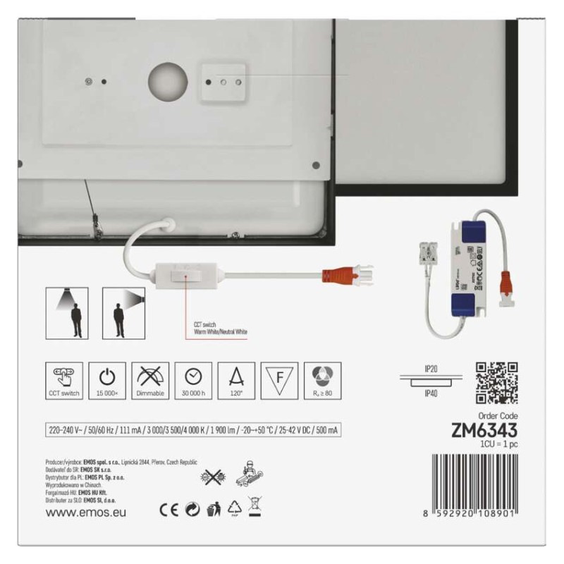 LED SVÍTIDLO NEXXO PŘ.ČTV 21W 1900LM IP4 10