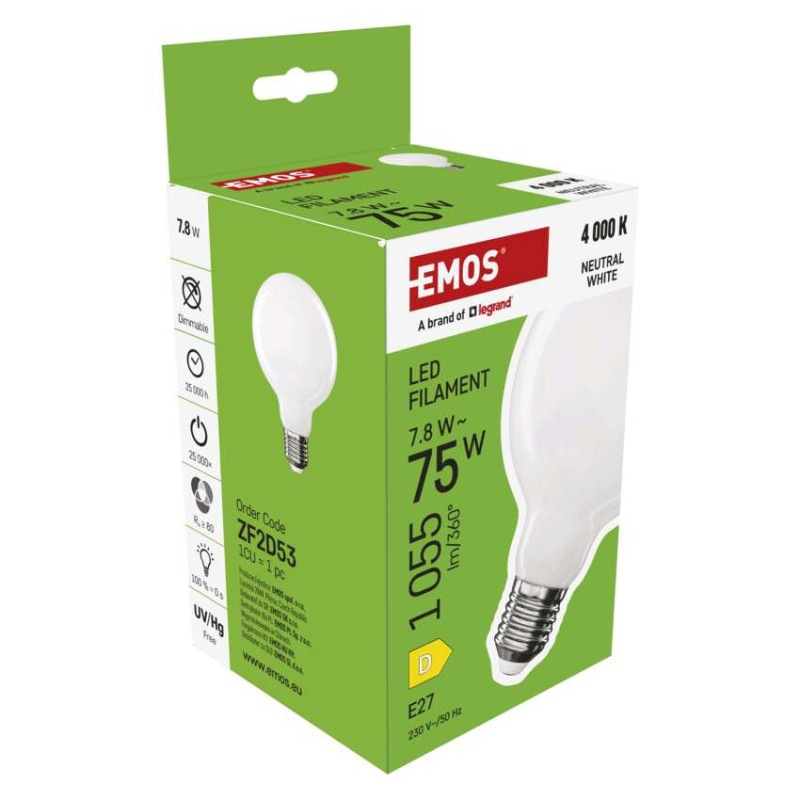 LED FLM G95 GLOBE 7,8W(75W) 1055lm E27 N 8
