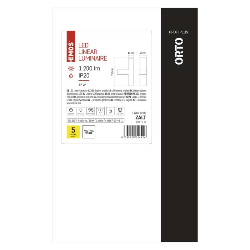 LED LINEAR PROFI+ TCON 12W 1200LM 7