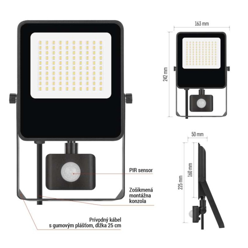 LED REFLEKTOR VISIO 50W 7500LM IP54 NW P 11