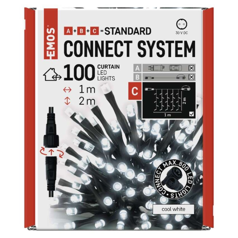 VIANOCE Záclona CONNECT 100LED 1x2M IP44 D1EC01 11