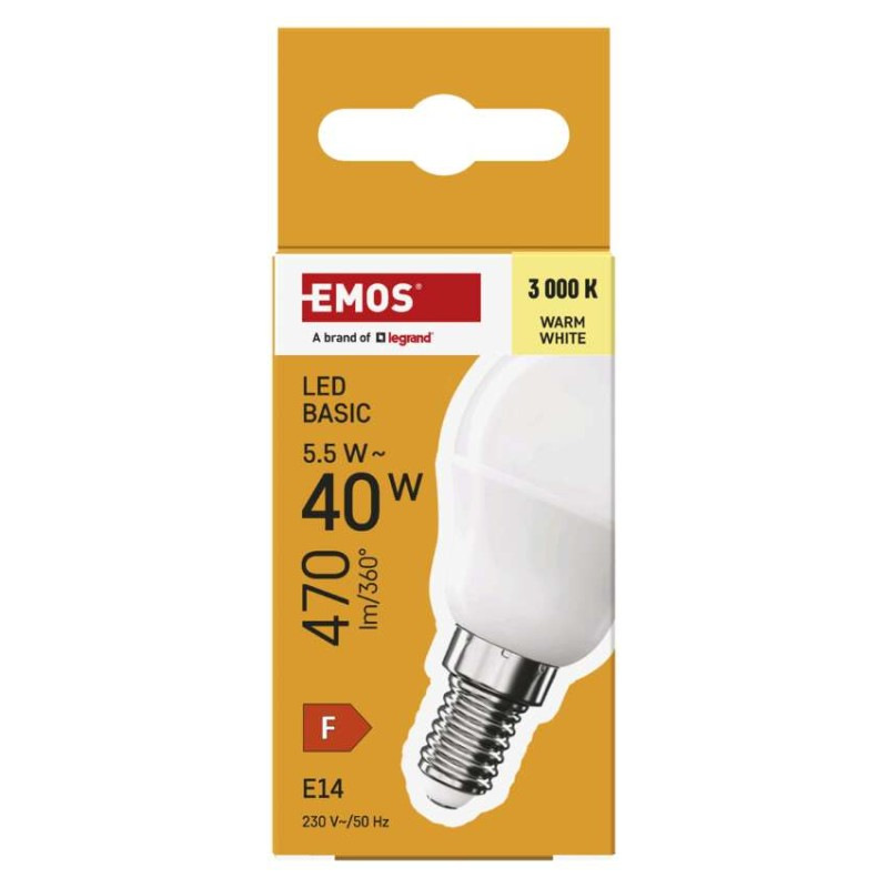 LED BASIC MINI GLOBE 5,5W(40W) 470lm E14 4