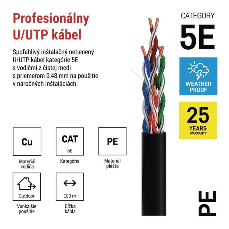 UTP KABEL CAT5E PE 100M OUTDOOR