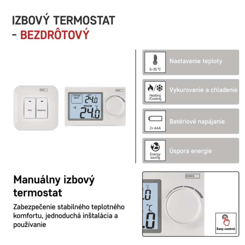 Termostat bezdrôtový manuálny  P5614