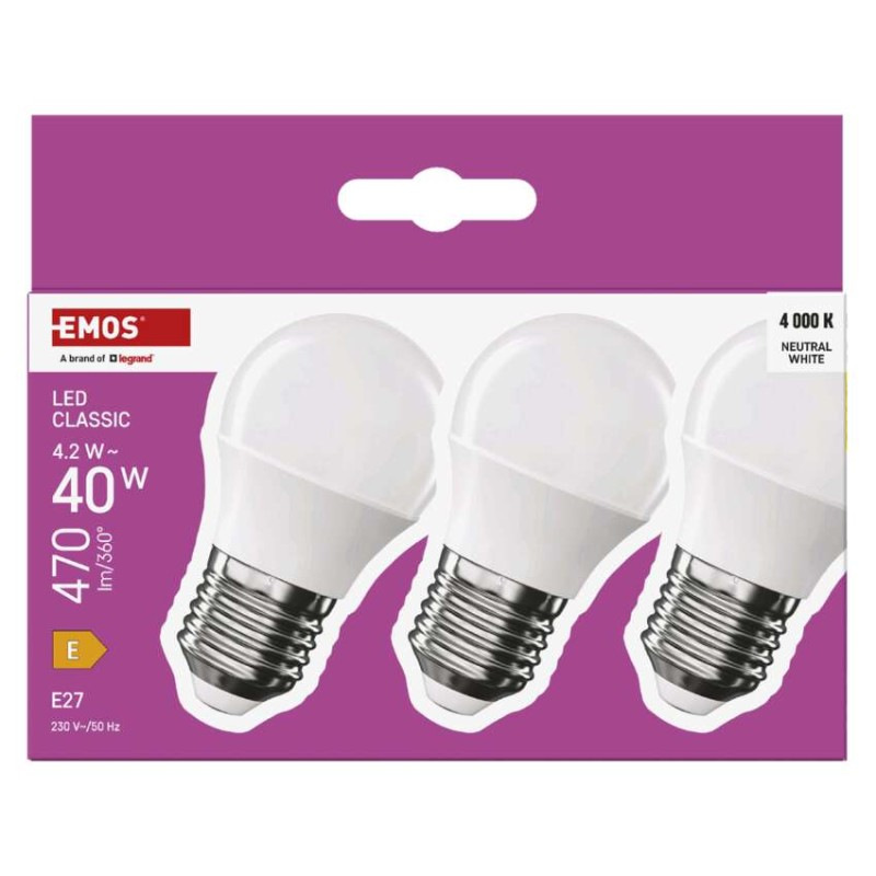 LED CLS MINI GLOBE 4,2W(40W) 470lm E27 N 5