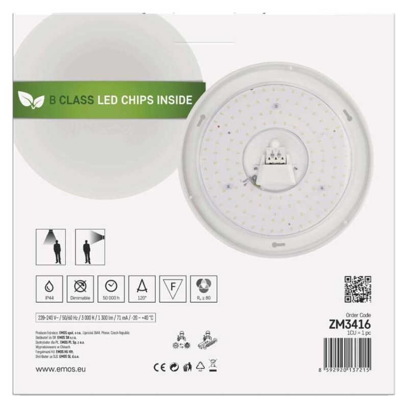 LED SVÍTIDLO TIVI PŘ.KR 8,6W 1300LM IP44 10