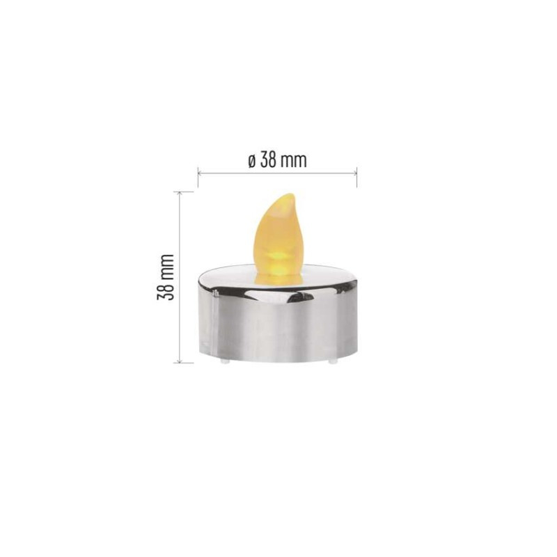 Sviečka čajová 6KS silver 6x1LED  DCCV12 2