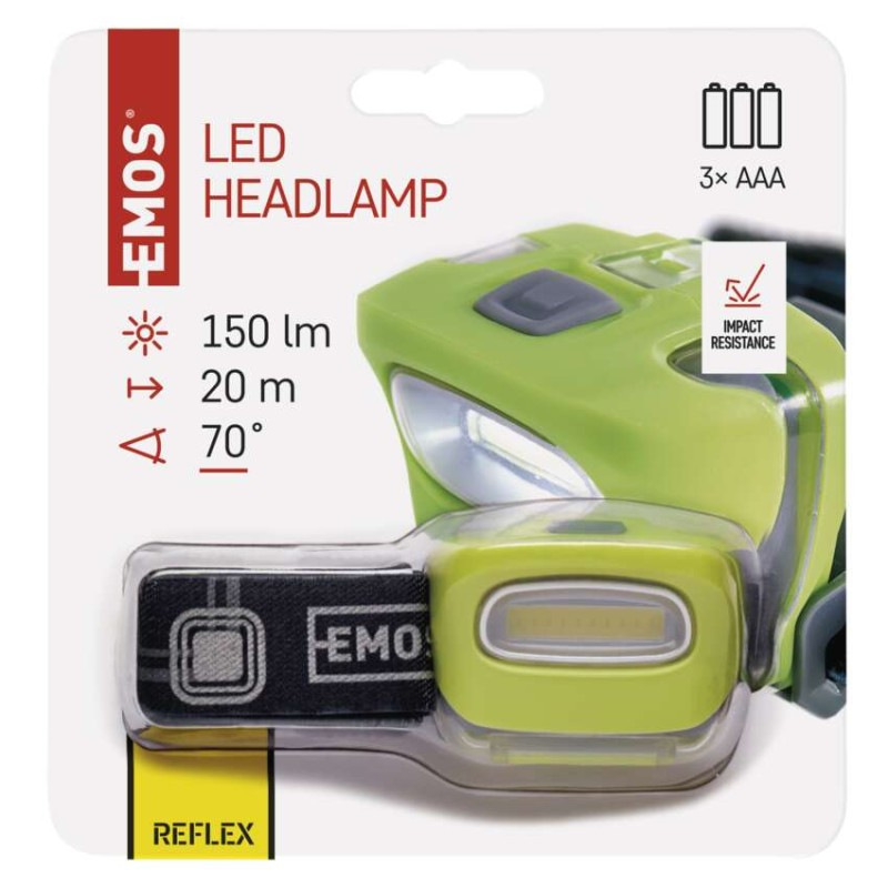 Čelovka COB LED 150lm 20m 3xAAA  P3528