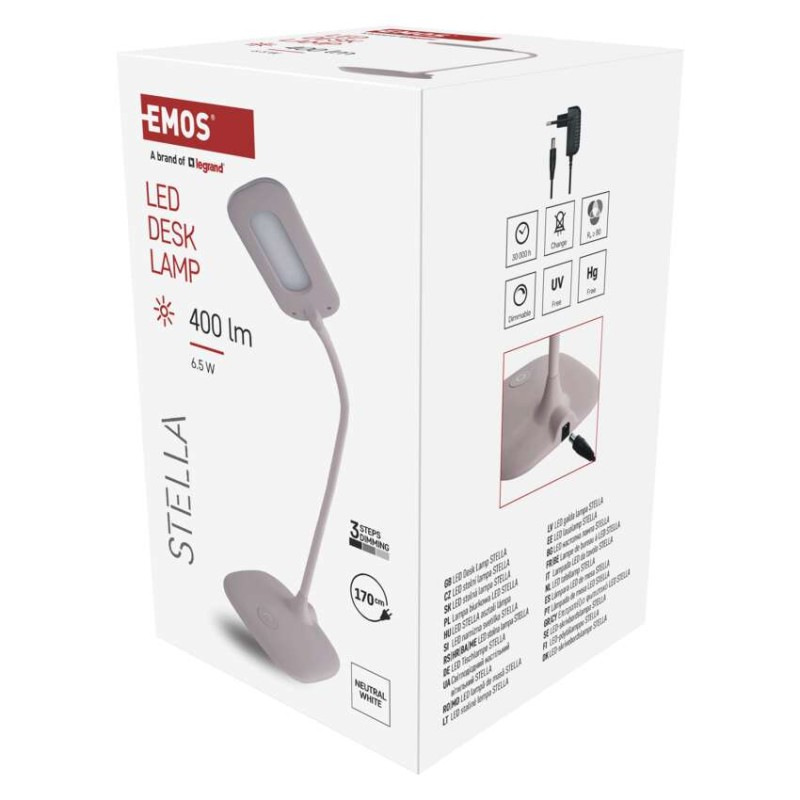 LED STOLNÍ LAMPA STELLA RŮŽOVÁ 2
