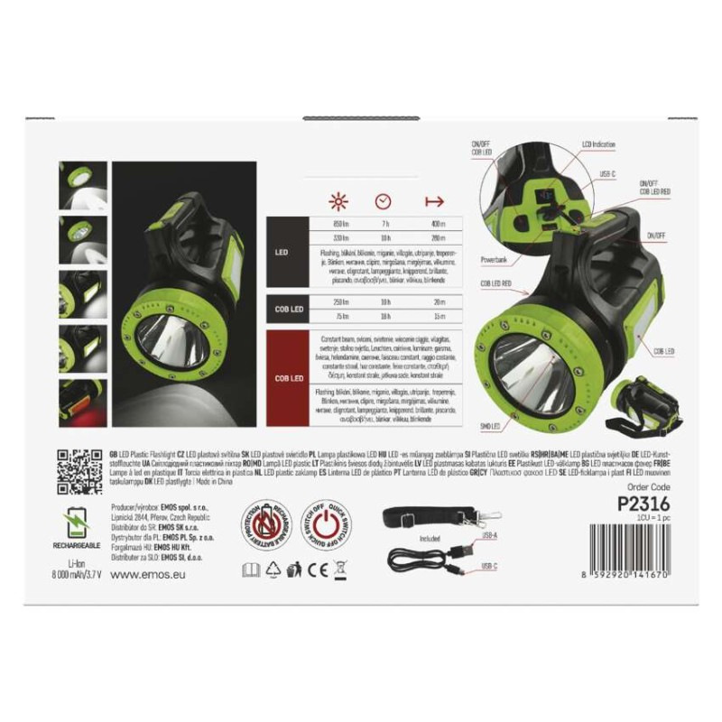 LED NABÍJECÍ SVÍTILNA 850LM 11