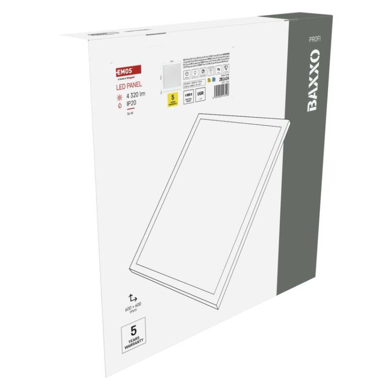 LED PANEL BAXXO P. 60×60 36W 4320LM IP20 12