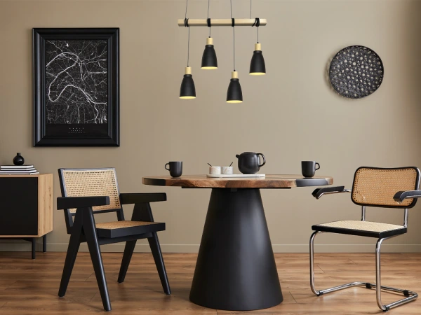 Závesné čierne kovové svietidlo 4 x E27 - ME0013-3 1