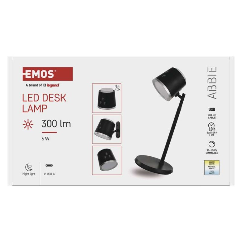LED STOLNÍ LAMPA ABBIE ČERNÁ 10