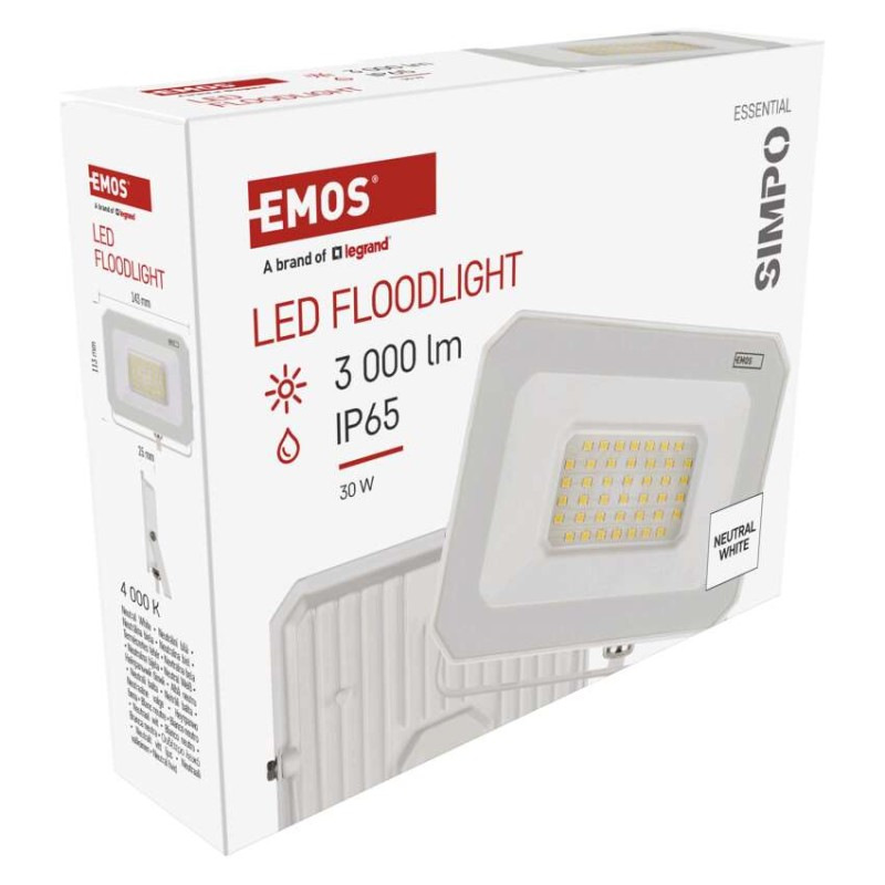 LED REFLEKTOR SIMPO 30W 3000LM IP65 NW 13