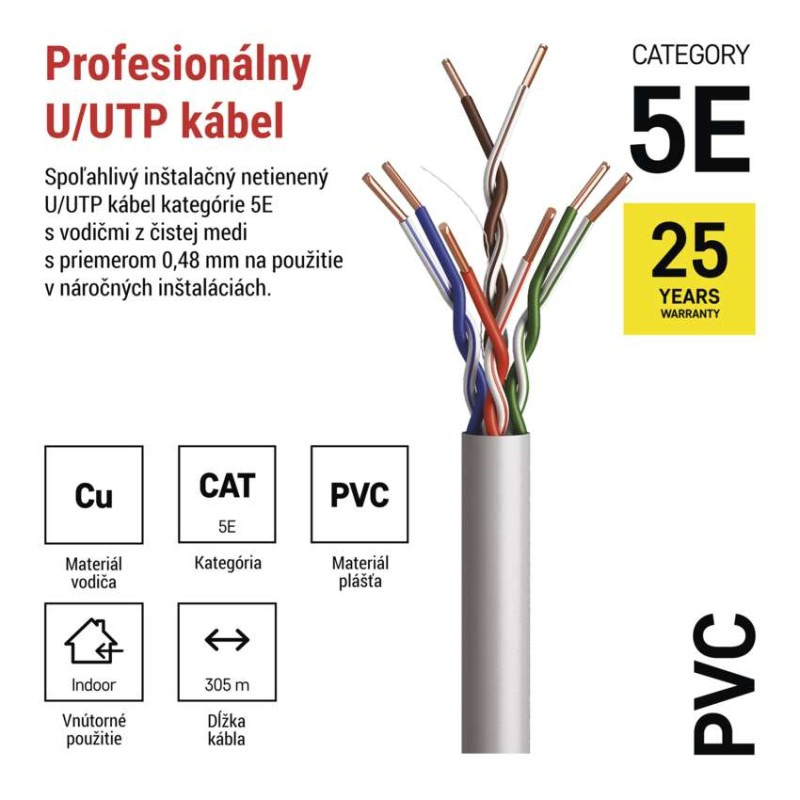DATOVY KABEL CAT 5E UTP 305m