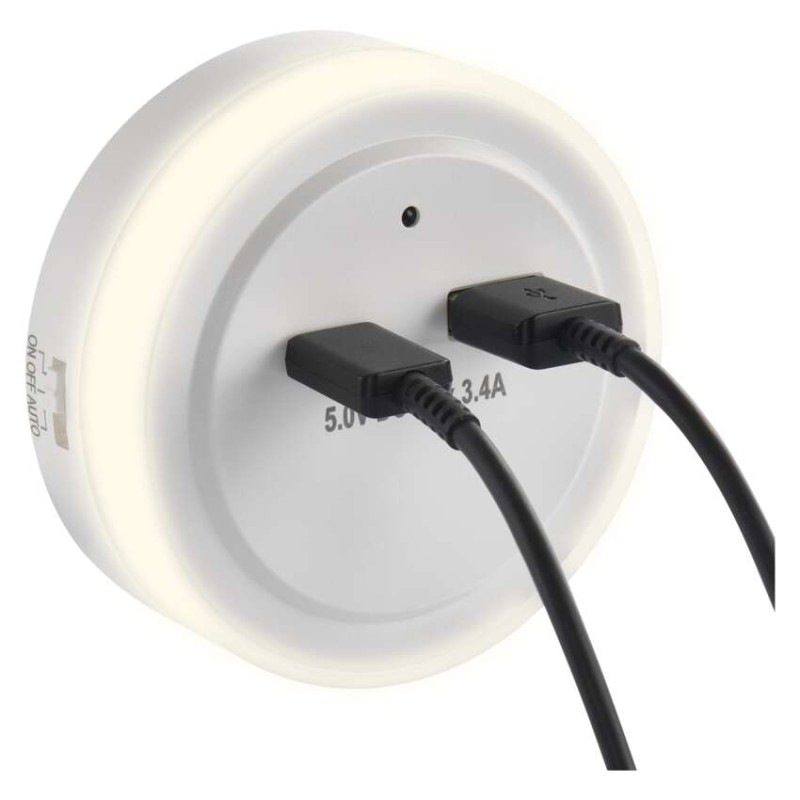 NOČNÍ SVĚTLO WW 230V / 0,3W; USB C+A 8