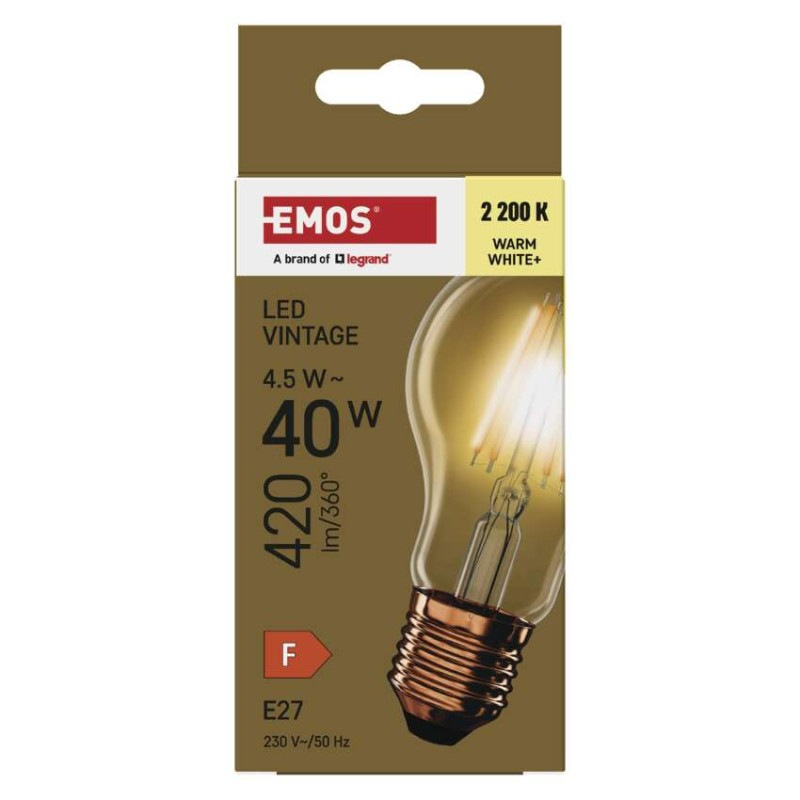 LED VNT A60 4,5W(40W) 420lm E27 WW+ 8