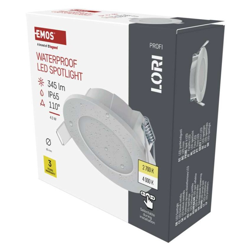 LED SVÍTIDLO LORI VES. KR 4,5W 345LM IP6