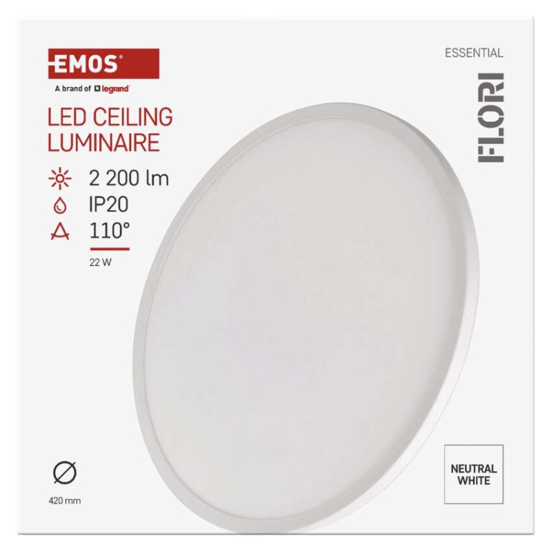 LED SVÍTIDLO FLORI PŘ.K 22W 2200LM NW IP 14