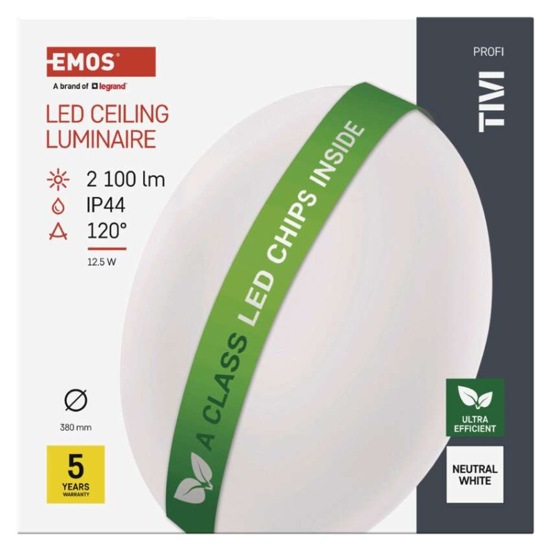 LED SVÍTIDLO TIVI PŘ.KR 12,5W 2100LM IP4 9