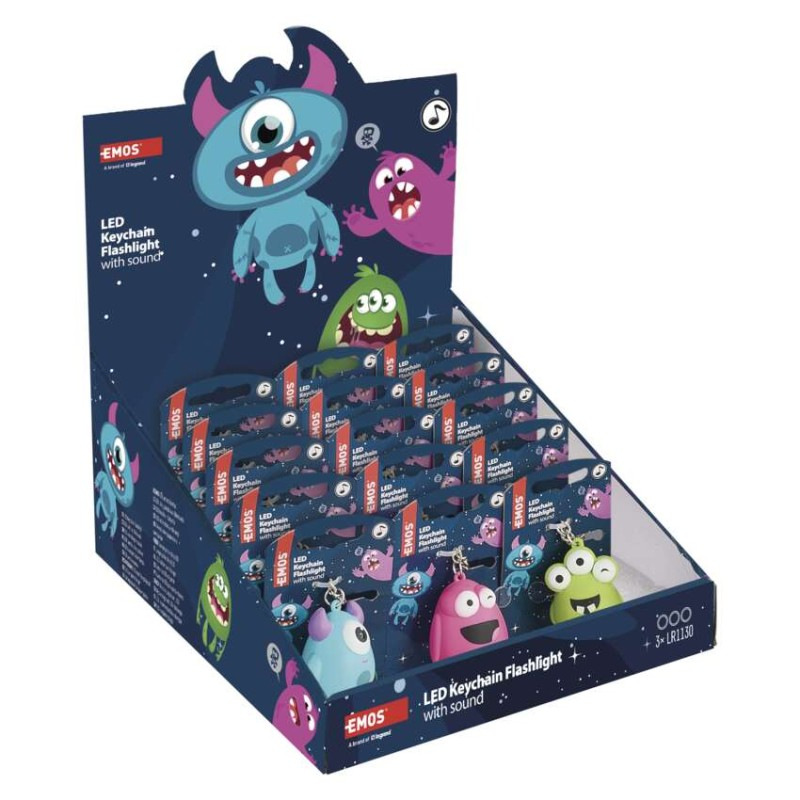 Kľúčenka LED príšerky+zvuk (box 18KS) P4721 3