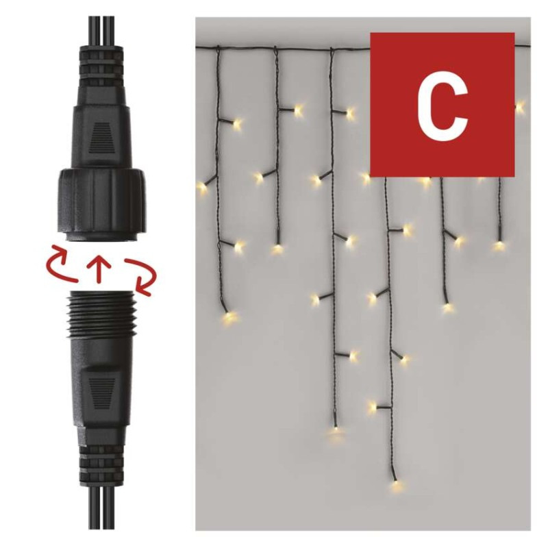 Řetěz rampouchy 2.5M IP44 WW (ZY1441) 7
