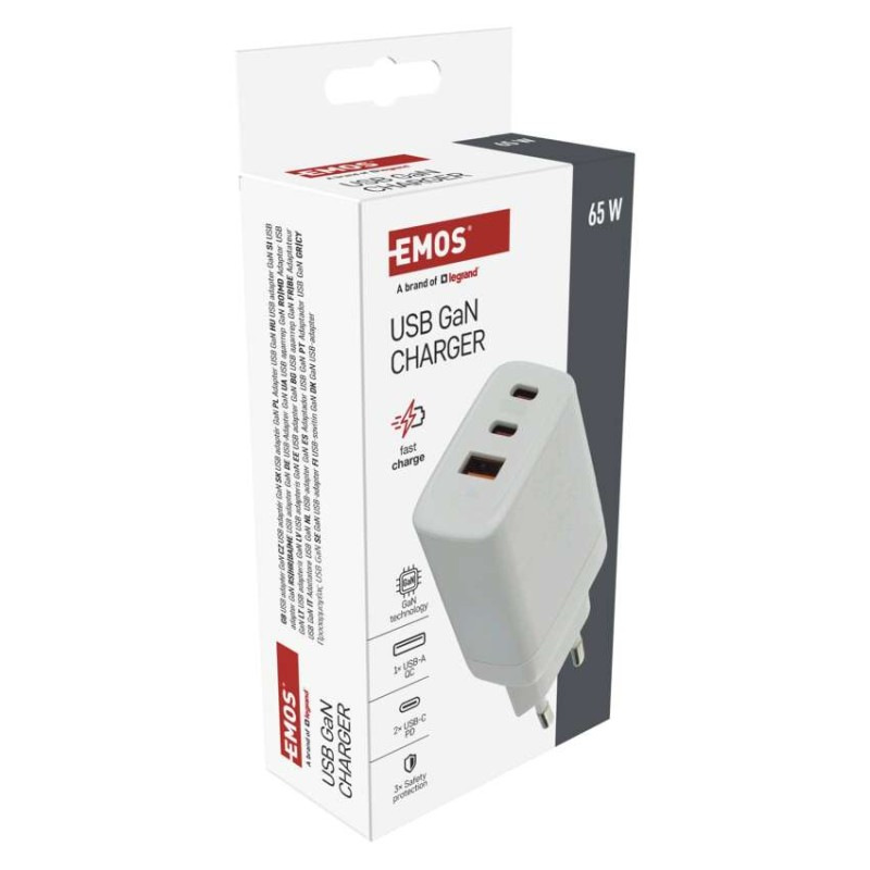 USB ADAPTÉR SÍŤ GAN PD 65W; A2C 10
