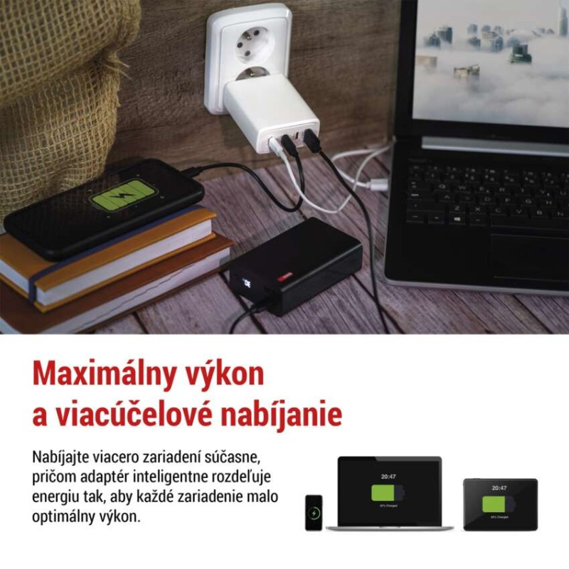 USB ADAPTÉR SÍŤ GAN PD 120W; A3C 2