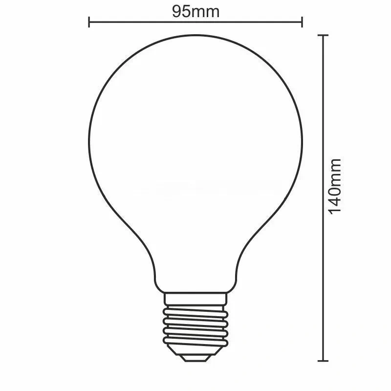 LED dekoratívna žiarovka / filament 4W SMOKE - G95 / E27 / 2000K - ZBF101 5