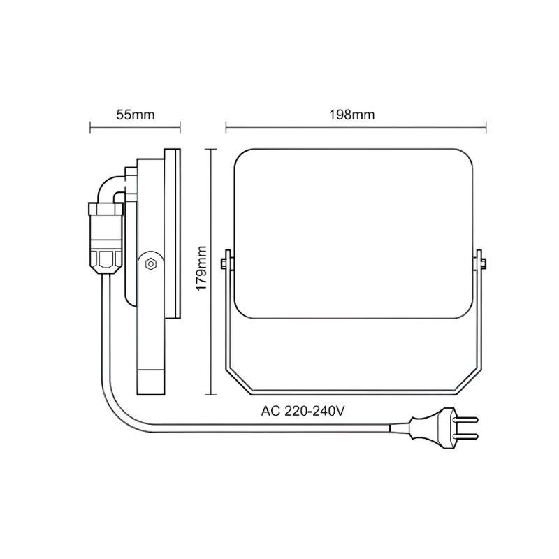 Vonkajší čierny LED reflektor 50W / 4000K - LF7024 2