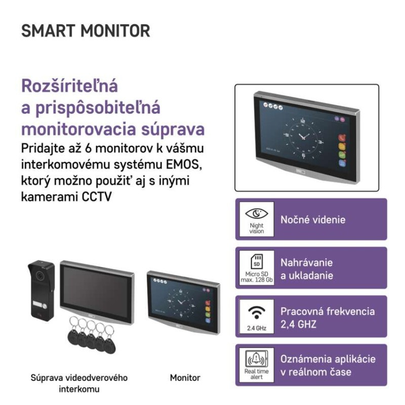 GOSMART VIDEOTELEFON 7" IP-750B VNITŘNÍ 3