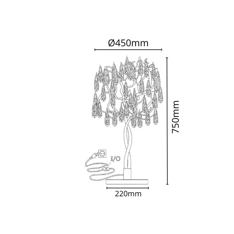 Luxusná krištáľová stolná lampa 5 x G9 - CA061/T 7