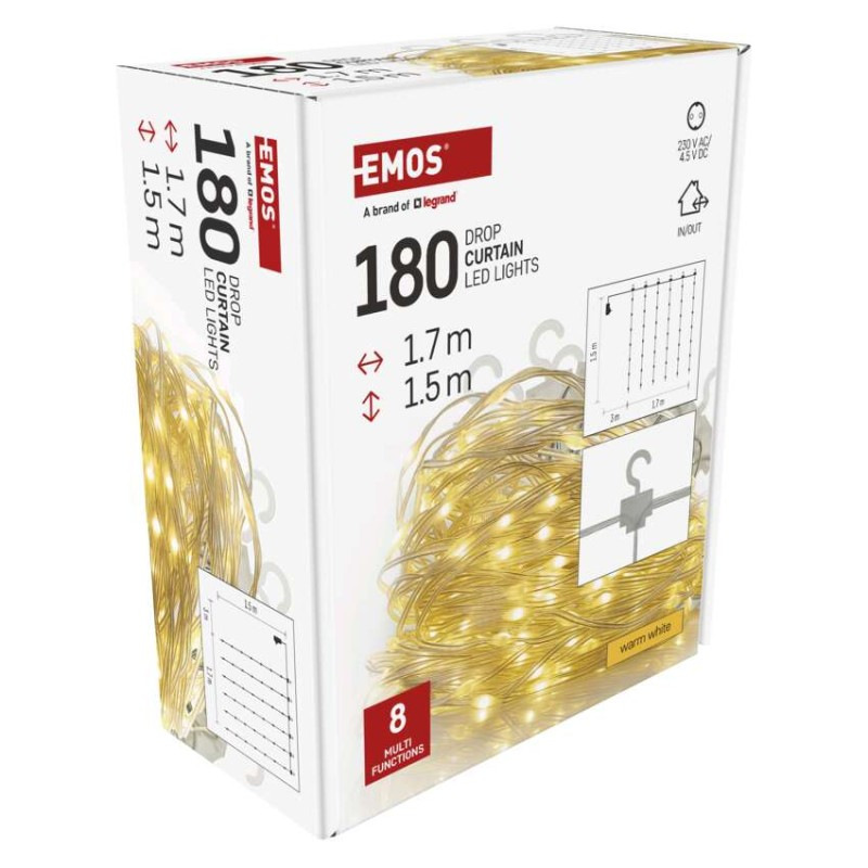 180LED NANO CURTAIN MF 1.7X1,5M WW 4