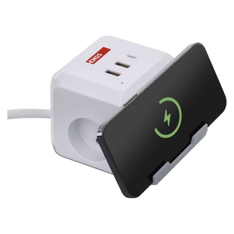 PRODL.KOSTKA 2Z 2M 1,5MM+2×USB A+1×C, Qi 2