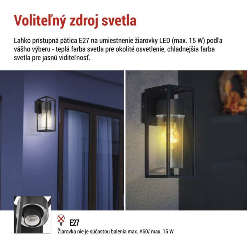LED ZAHRADNÍ SVÍTIDLO,E27,IP44,MAX 15W,N 3