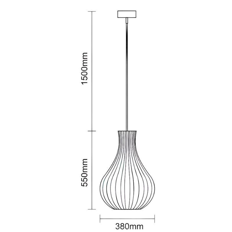 Závesný luster z masívneho dreva E27 / 380 - WRE082 5