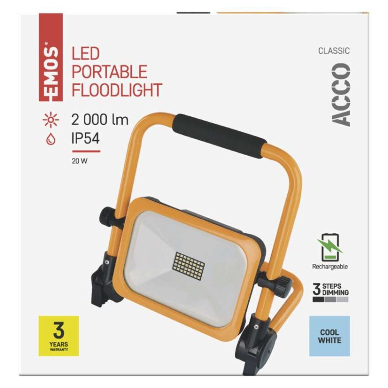 Reflektor LED prenosný ZS2822 20W 6600mAh AKU 2000lm 6500K EMOS 12