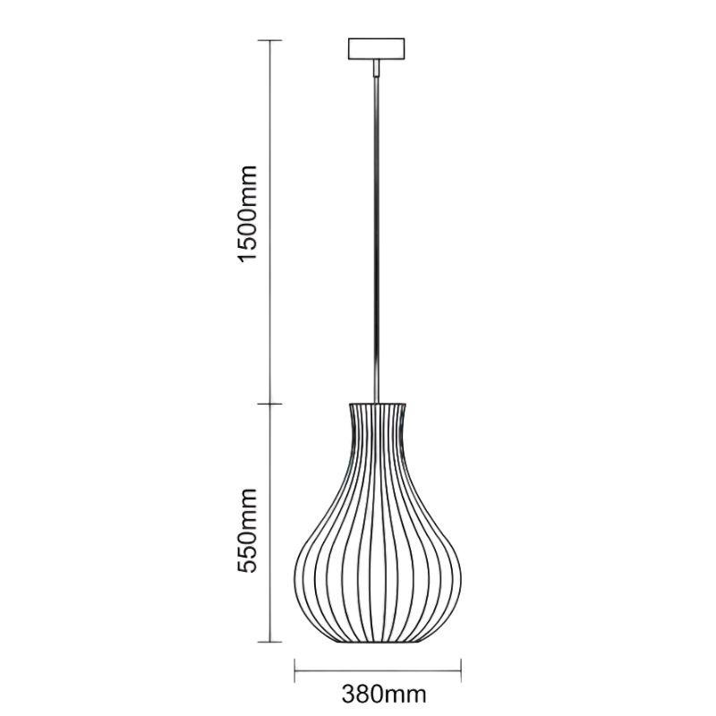 Závesný luster z masívneho dreva E27 / 380 - WRE092 4
