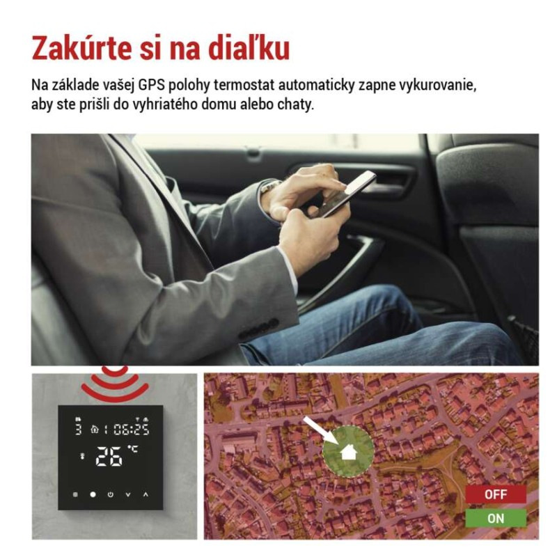 Termostat podlahový program. GoSmart WIFI čierny P56201BUF 3