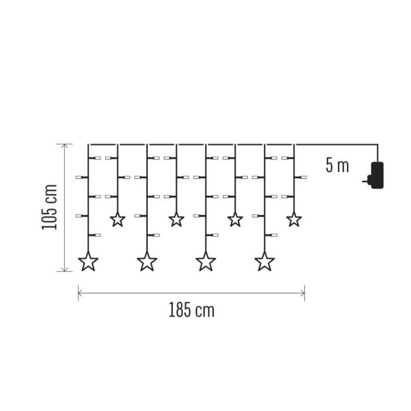 115LED CURTAIN STARS WW
