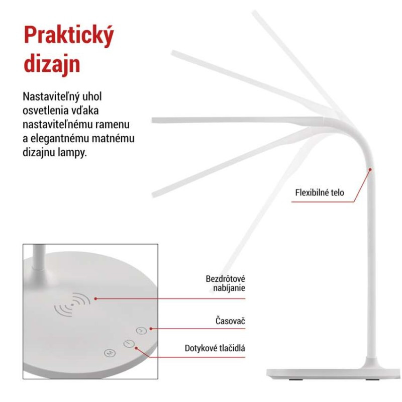LED STOLNÍ LAMPA OSCAR BÍLÁ 5