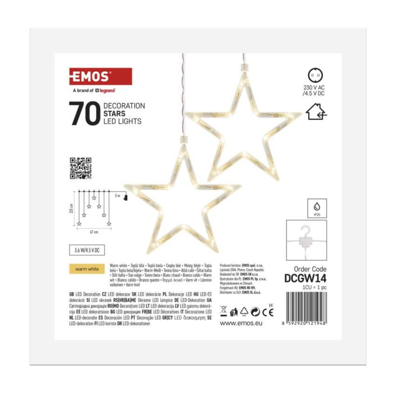 70LED 7 WINDOW STARS WW 1