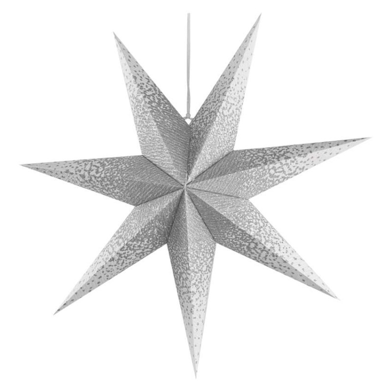 Vánoční hvězda papírová SILVER 60CM E14