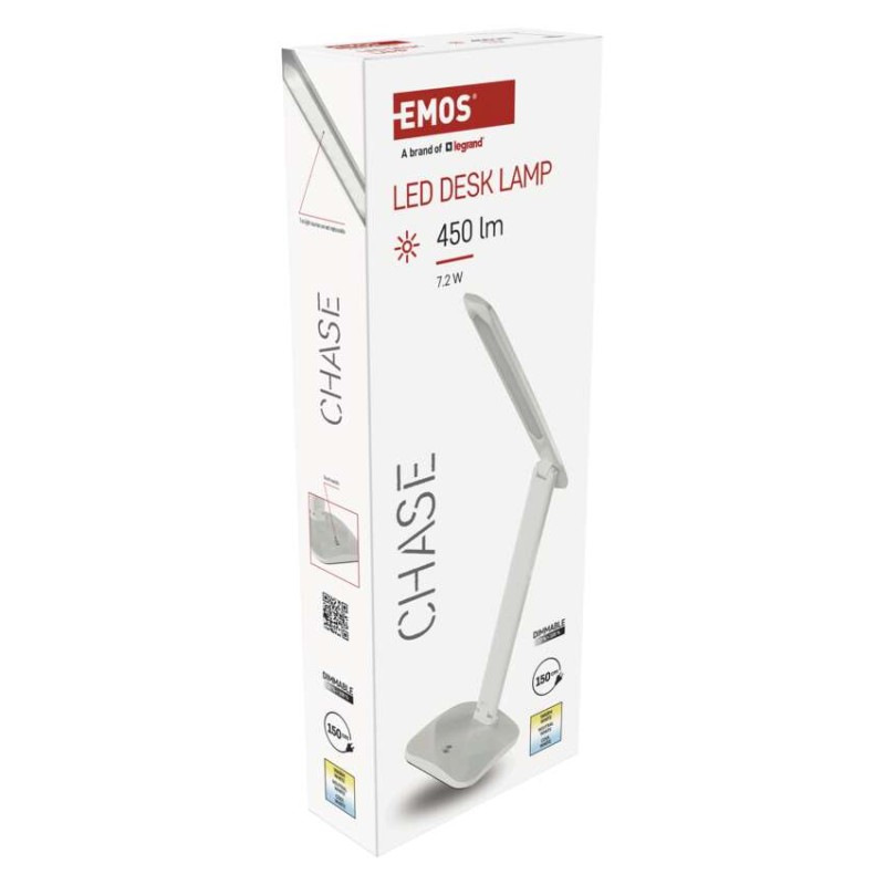 LED STOLNÍ LAMPA CHASE BÍLÁ 13